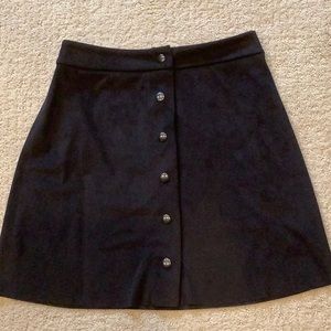 Black Faux Suede Skirt